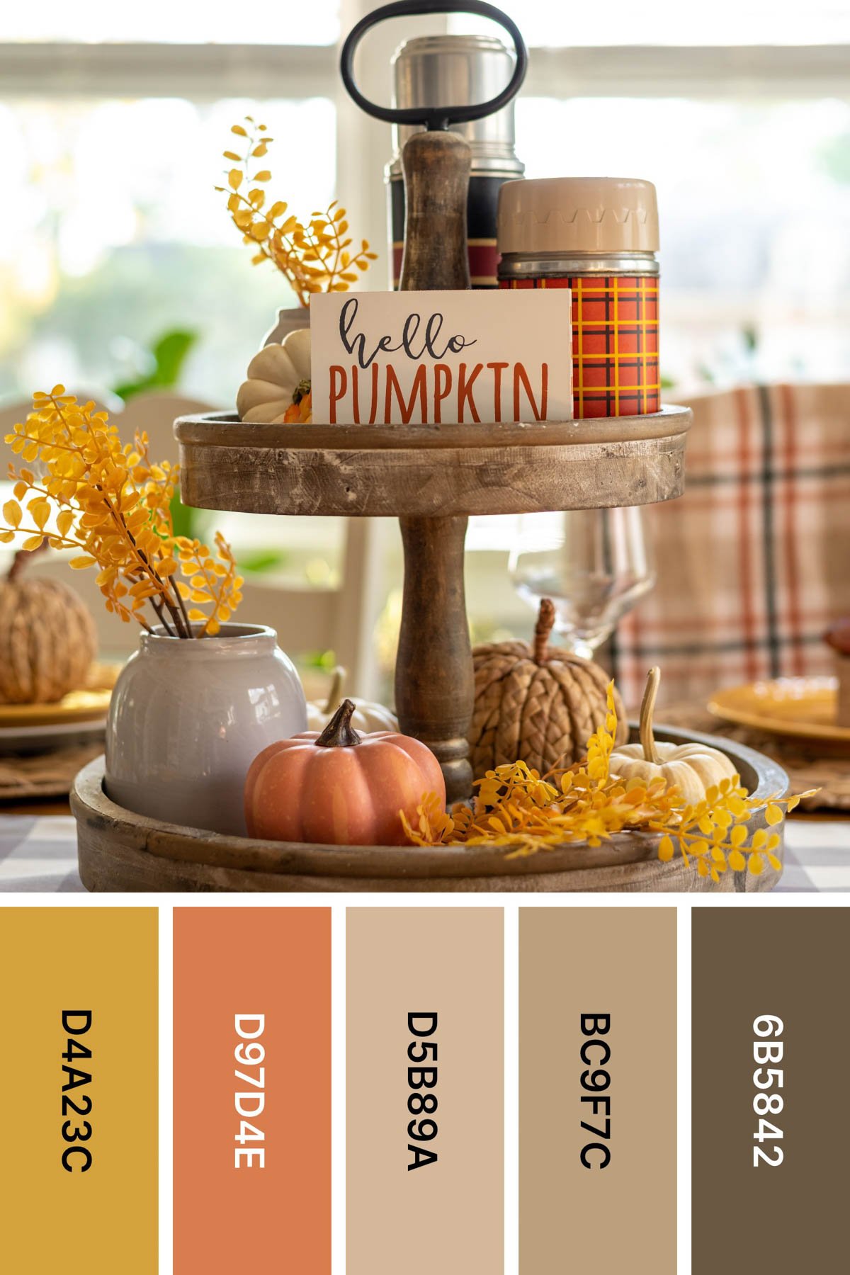 hello pumpkin tablescape with a fall color palette