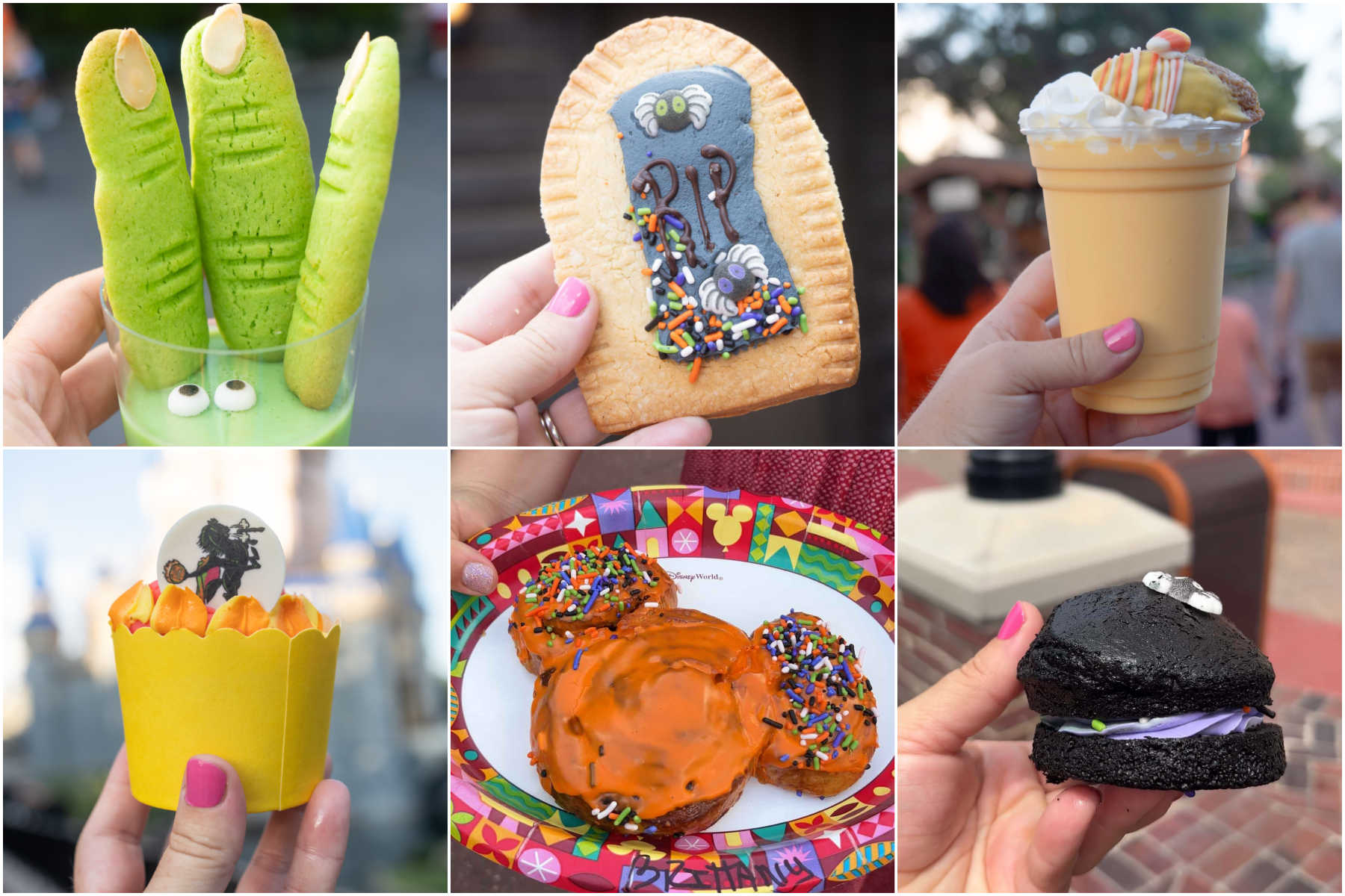 collage of images showing Mickey's Not so scary food items