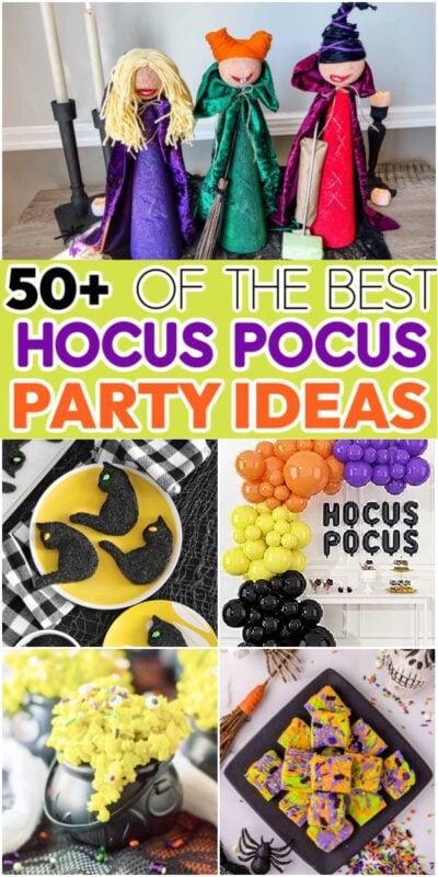 collage of variety of hocus pocus party ideas images