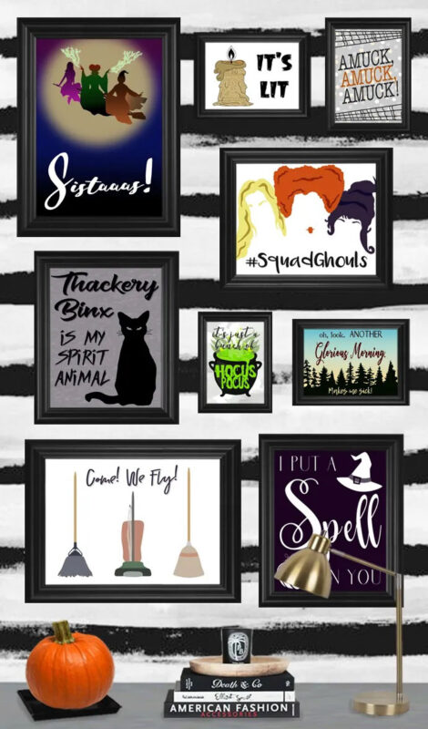 variety of printable witch signs