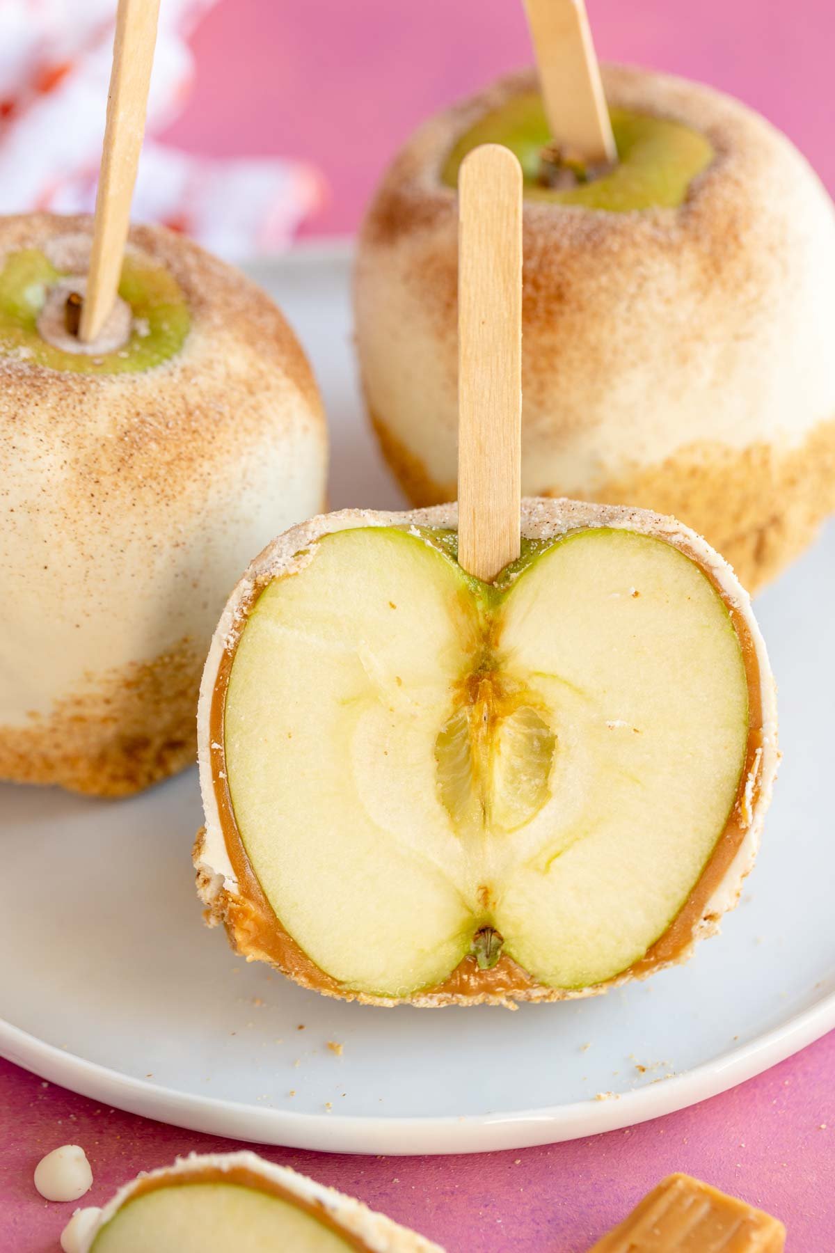 half of an apple pie caramel apple