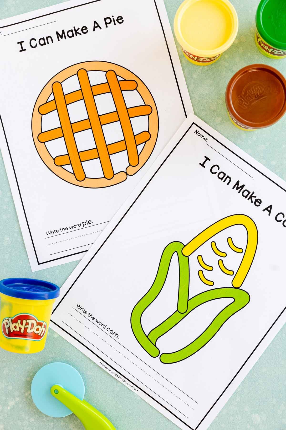 Free Printable Fall Playdough Mats