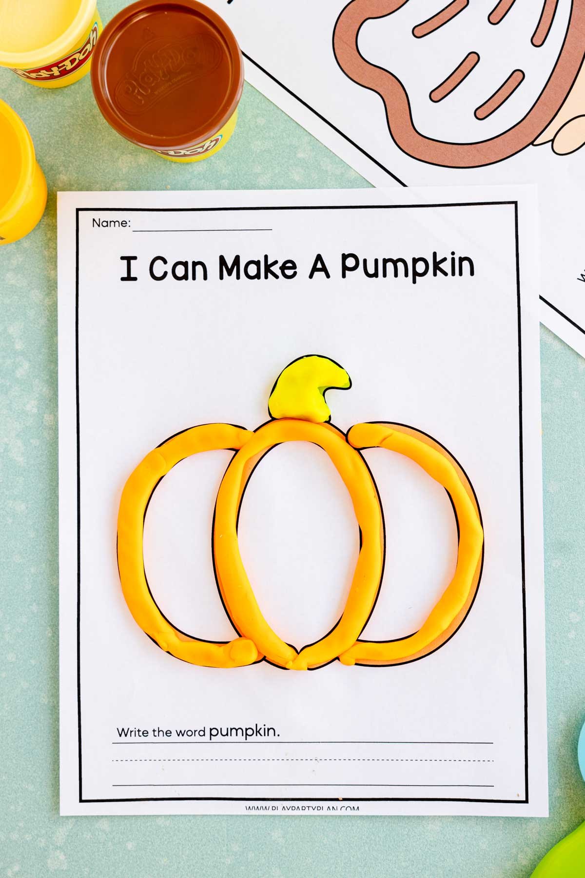 Pumpkin Playdoh Mat Free Printable Halloween Game