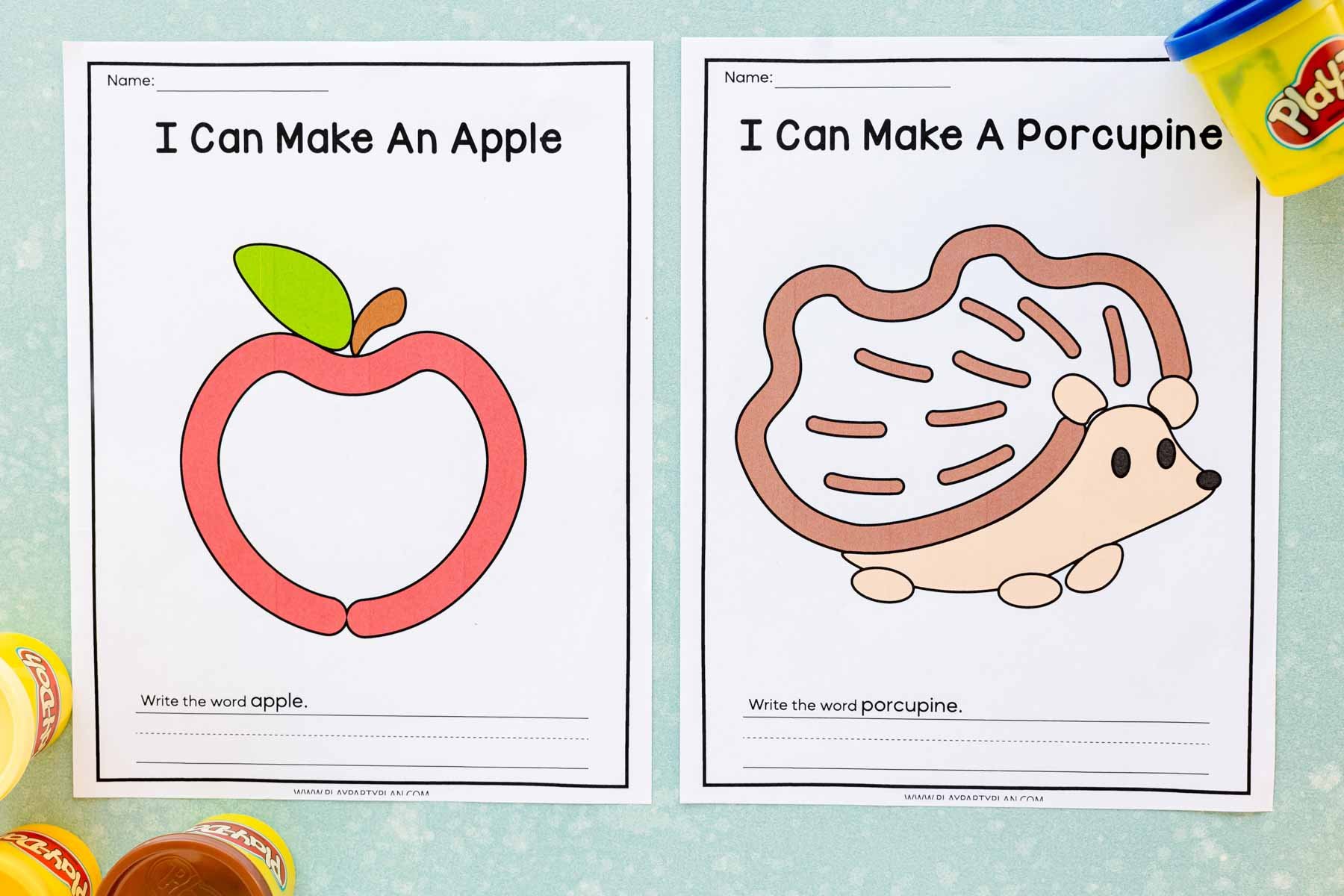 Printable Fruit Playdough Mats, Learning Printables - My Party Design