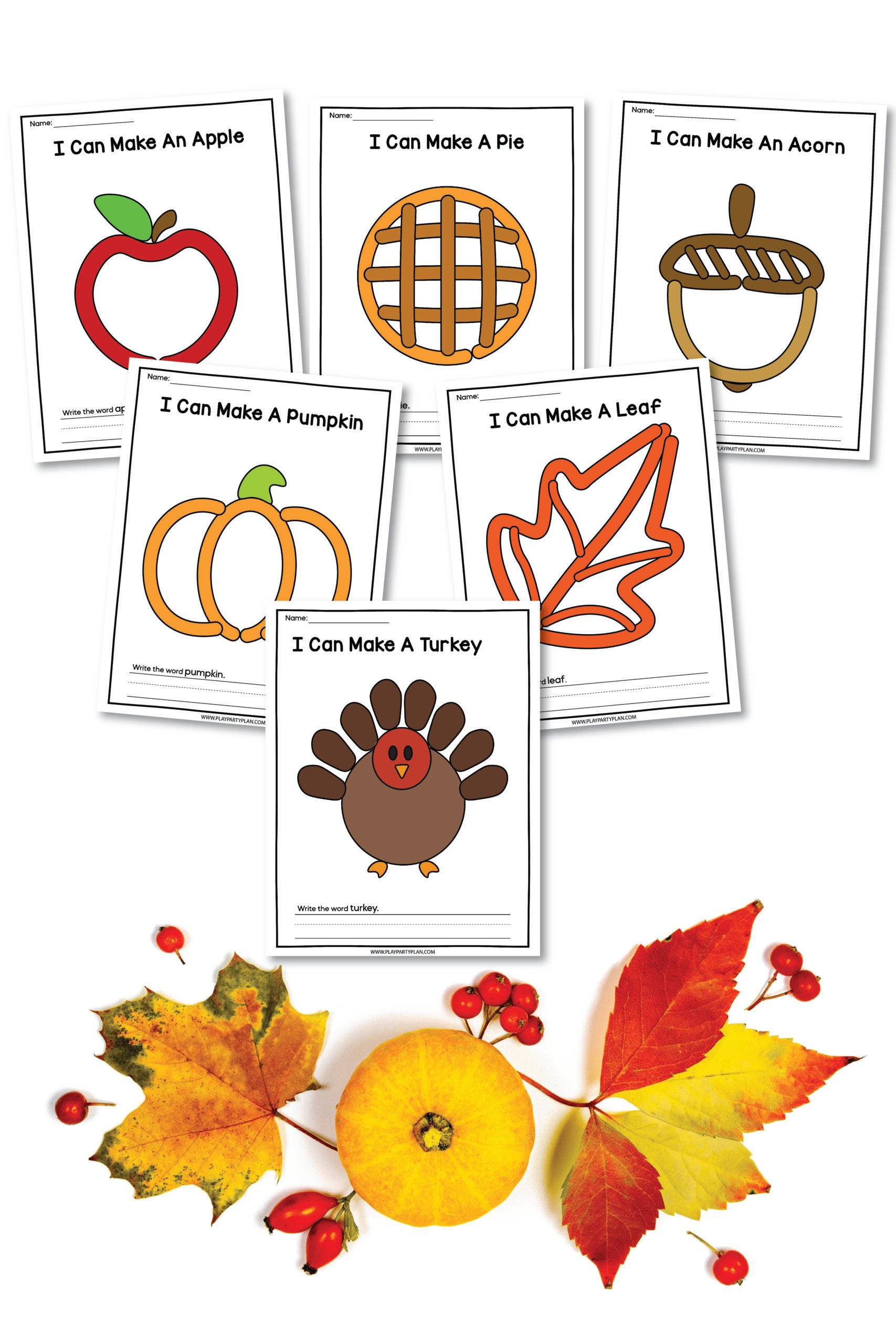 Fall Playdough Mats Free Printable - Active Littles