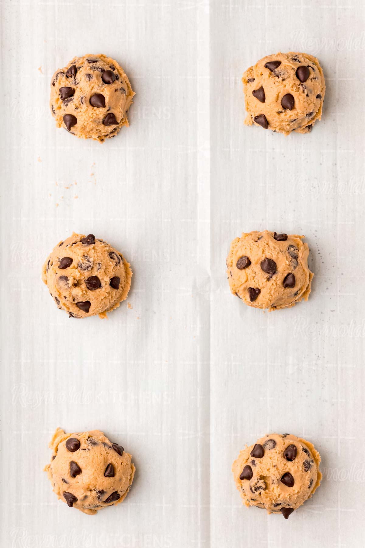 Grand Floridian chocolate chip cookie balls on a baking sheet