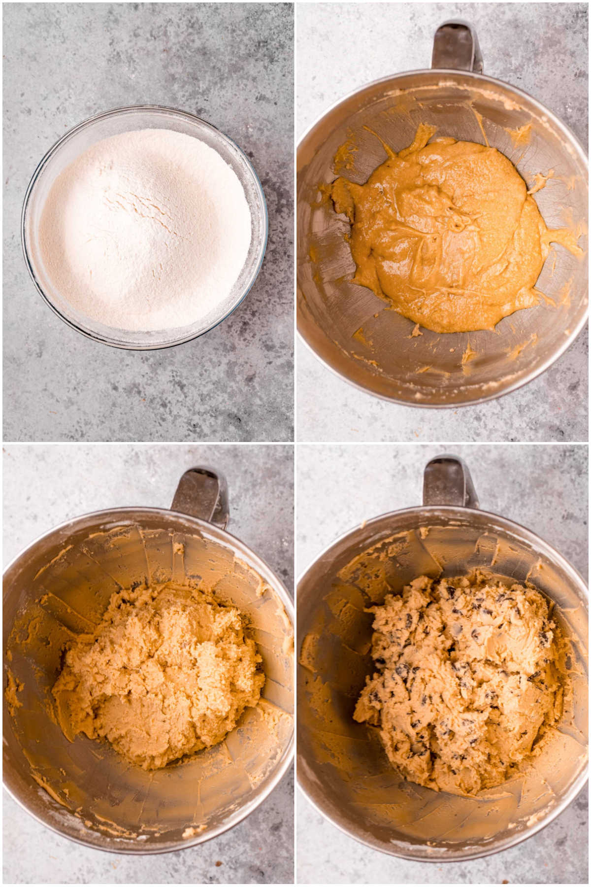 four images showing how to make grand floridian cookie dough