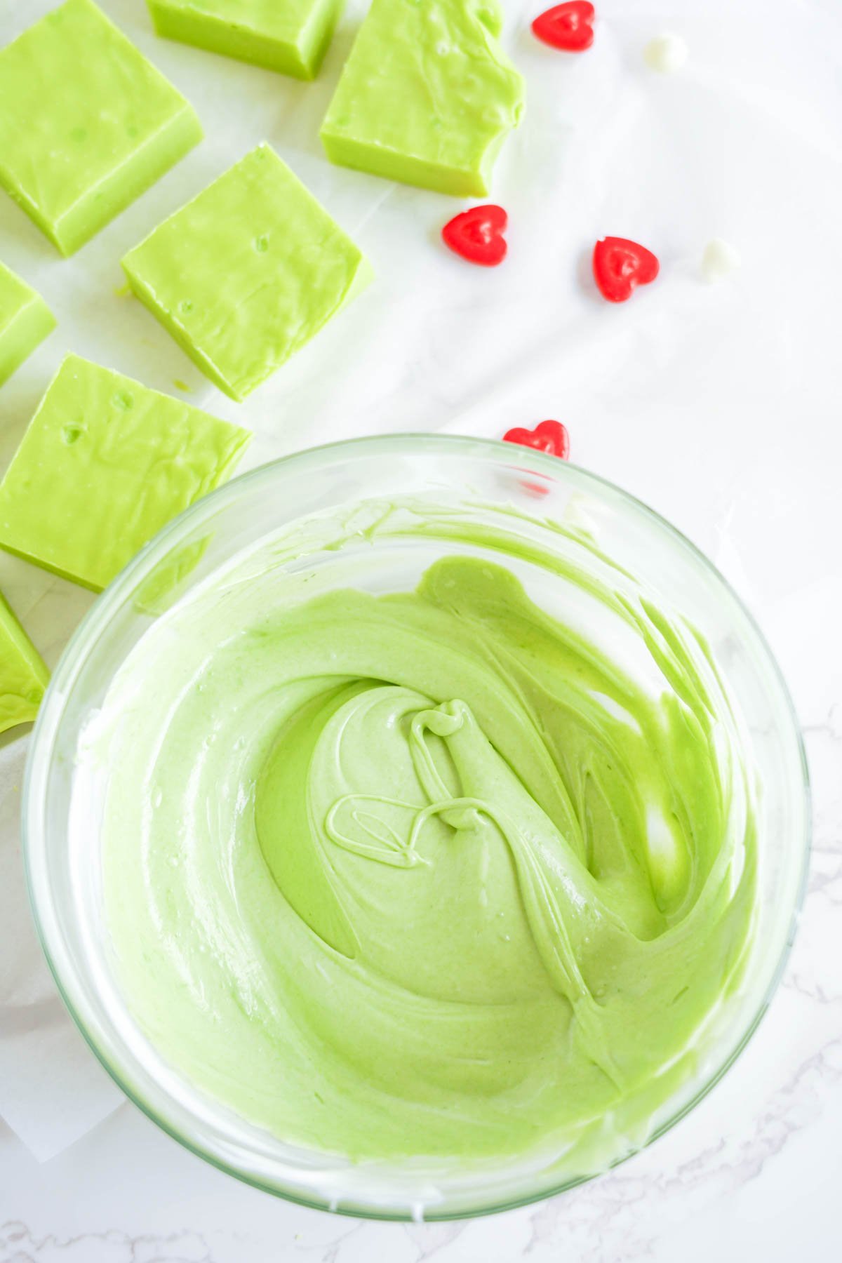 green white chocolate fudge mixture