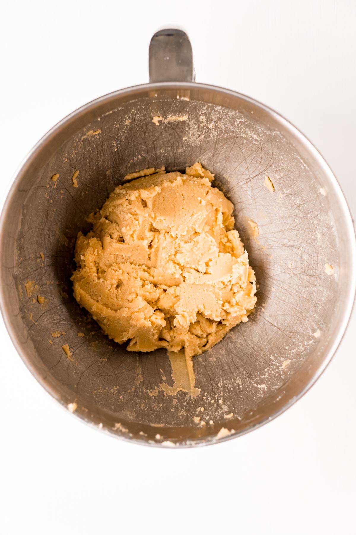 creamed butter and sugar in a mixing bowl