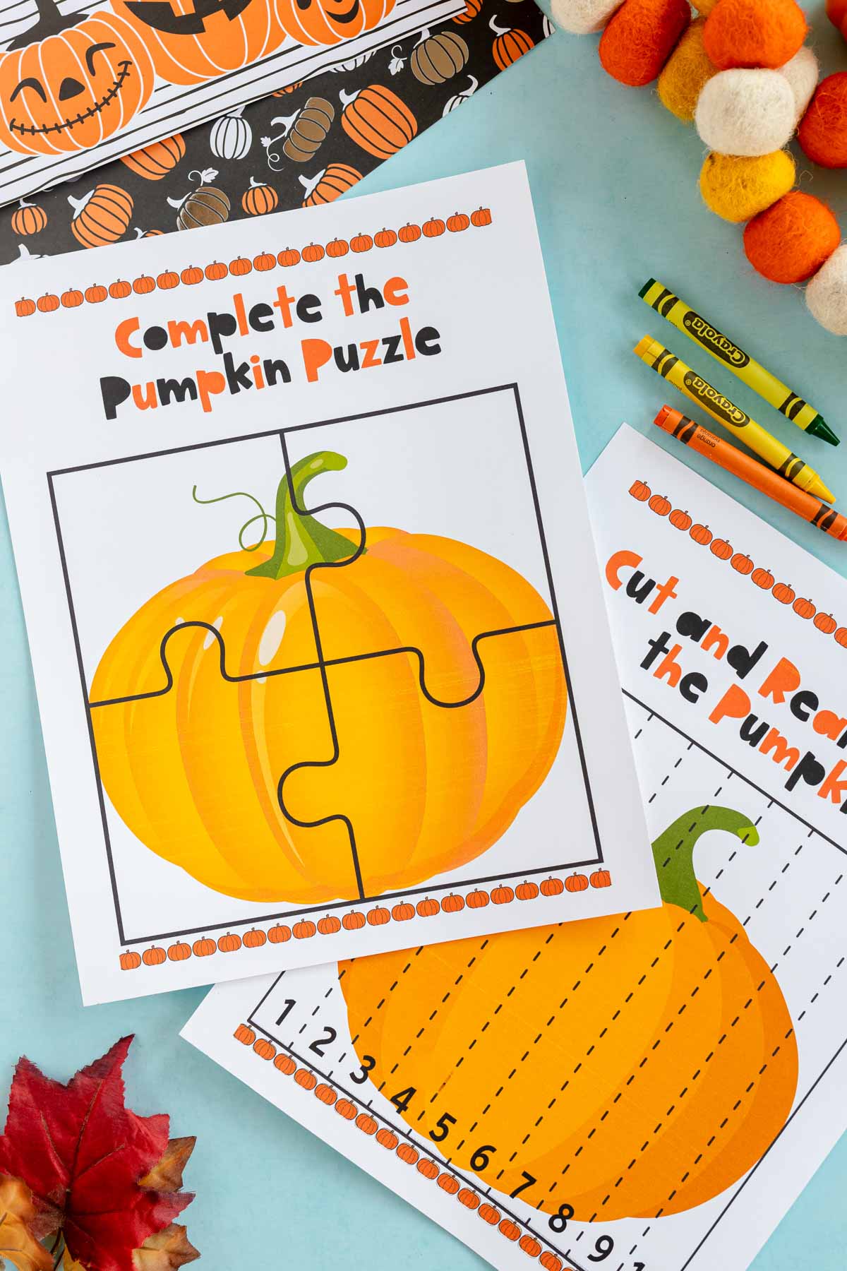 pumpkin worksheets that look like a puzzle