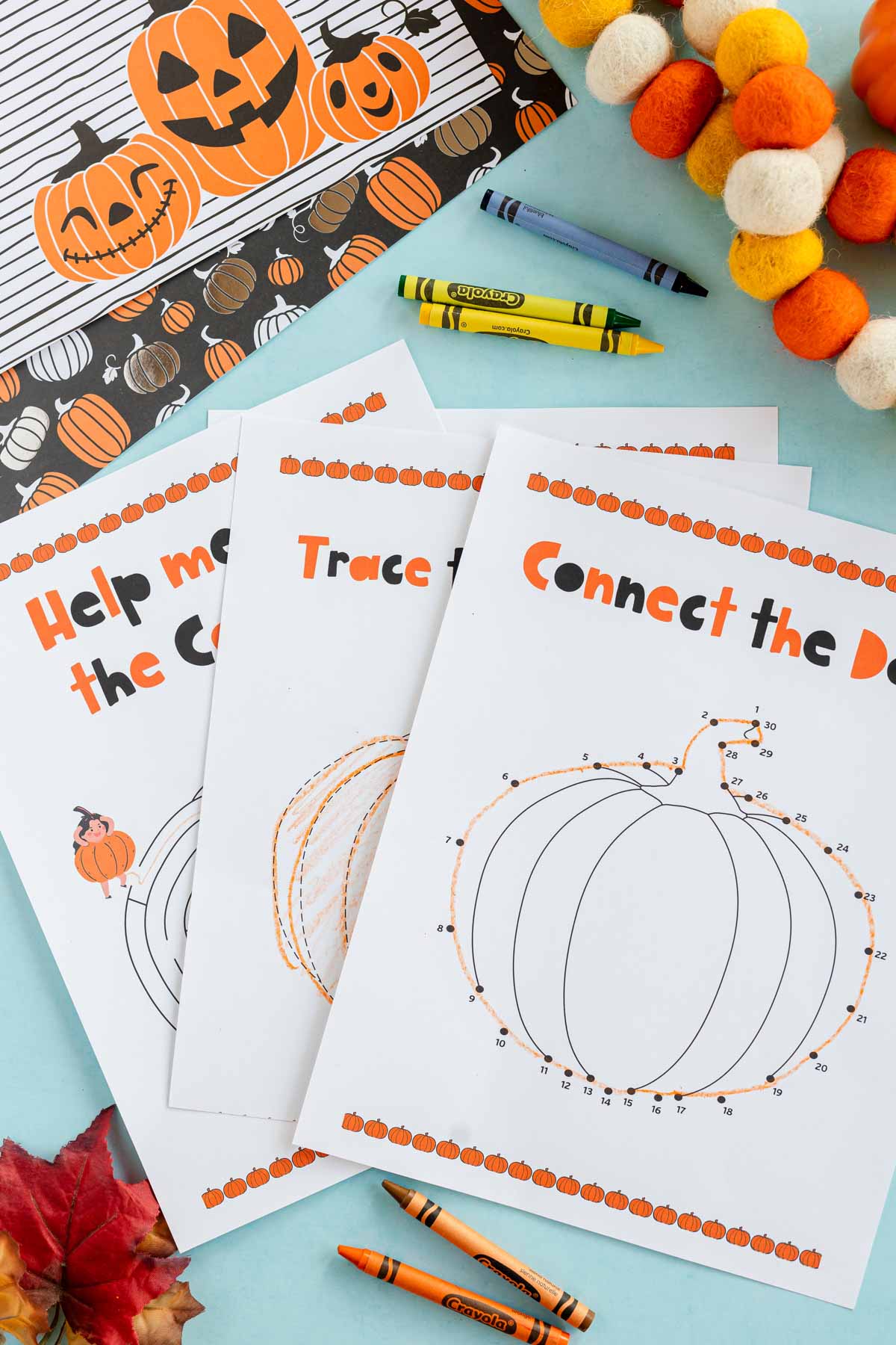 three pumpkin worksheets for preschoolers