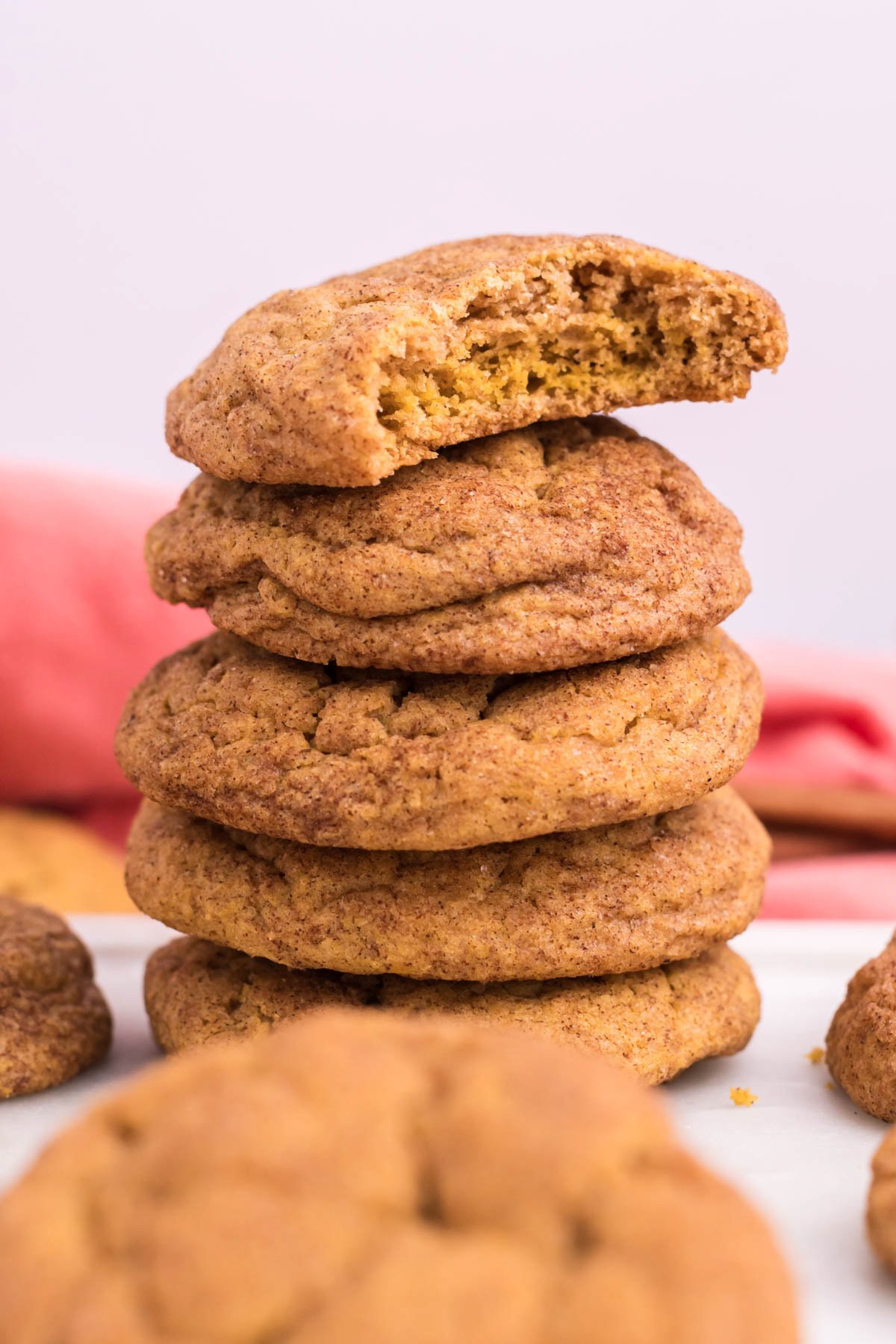 stack of chewy pumpkin snickerdoodles