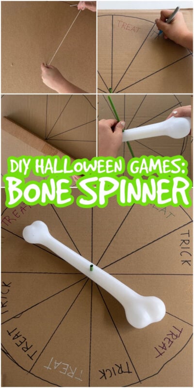 collage of images showing how to create a dIY spinner