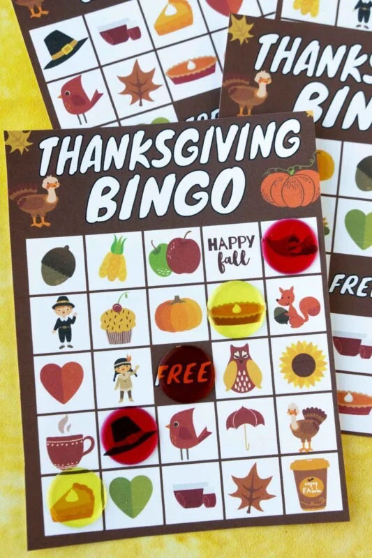 thanksgiving bingo cards