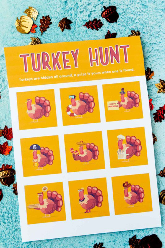 printable turkey hunt game