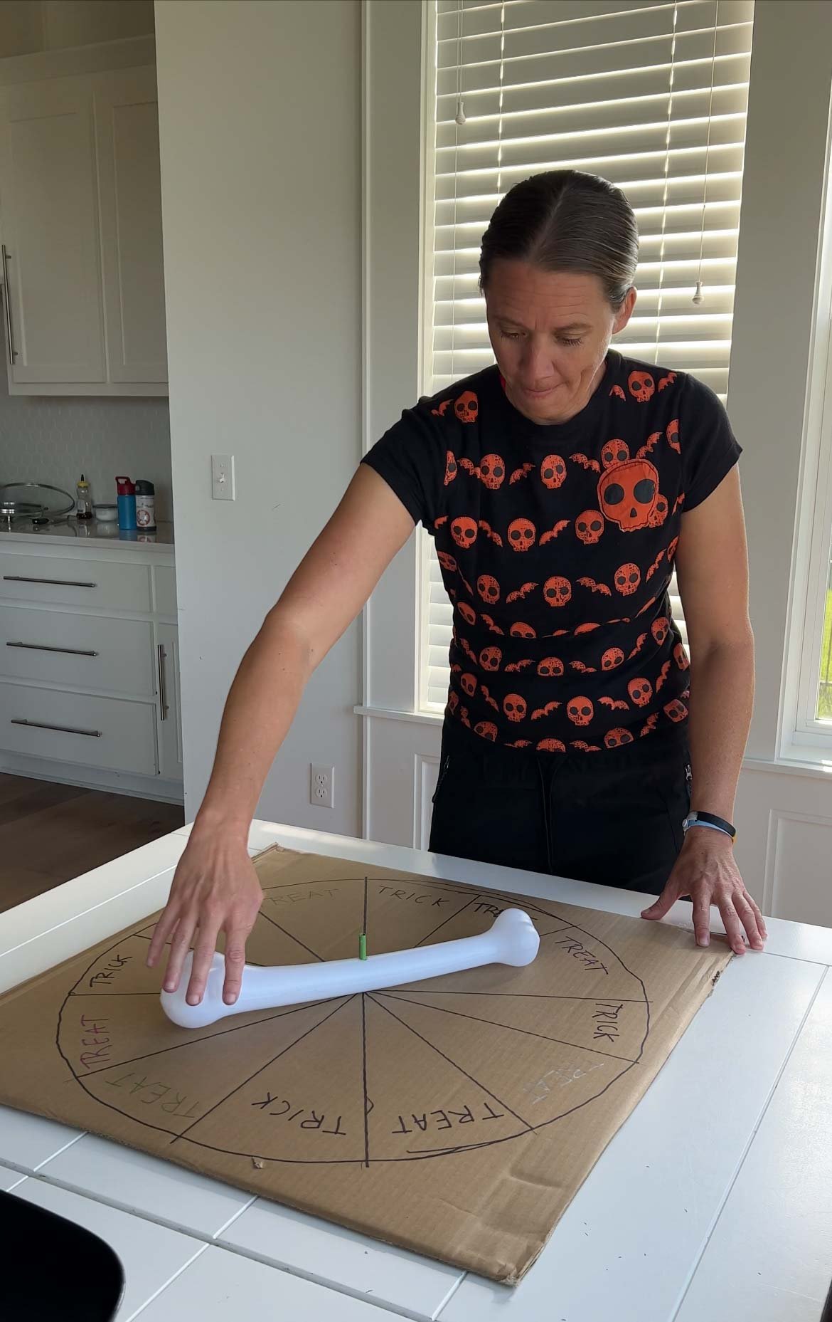 woman spinning a bone spinner