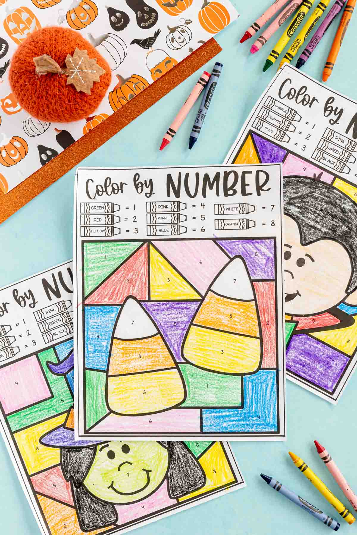 colored in Halloween coloring pages