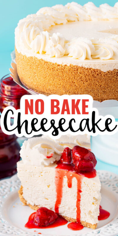 various images of no bake cheesecake