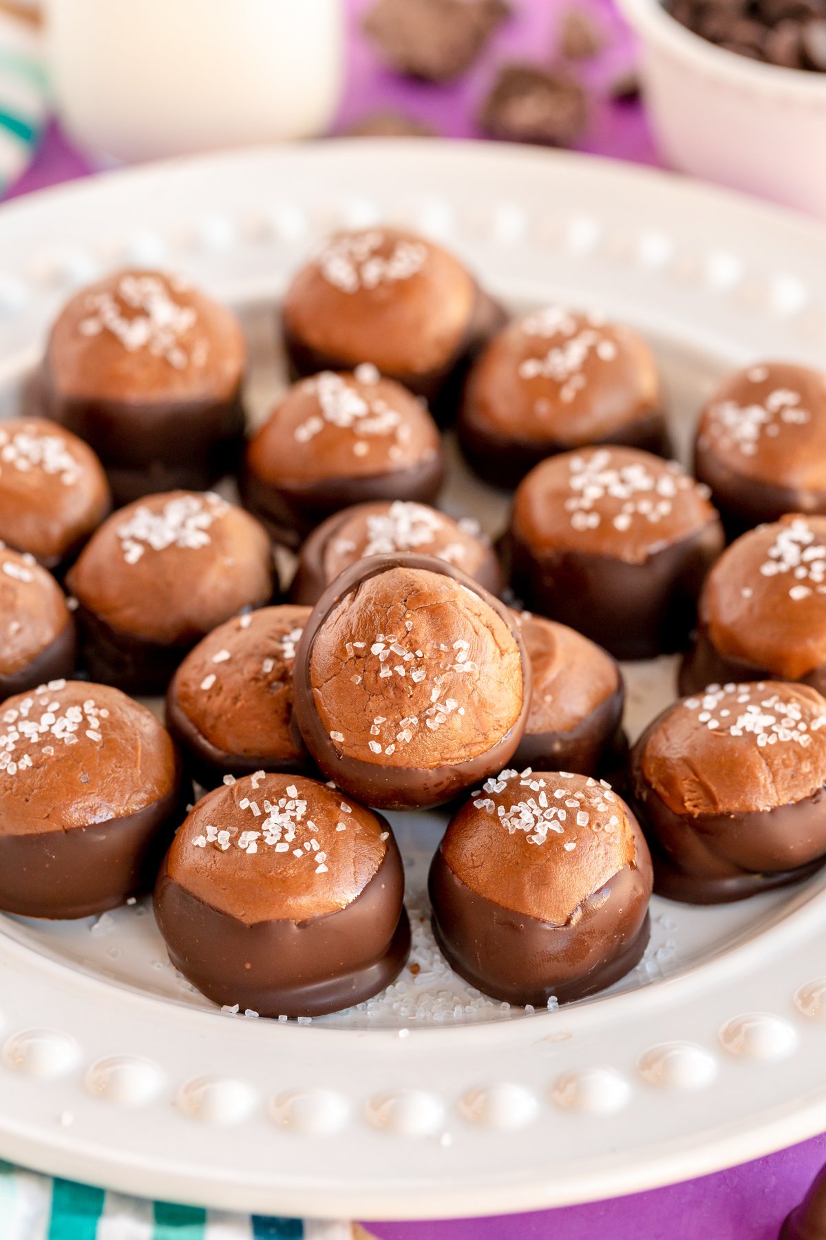 Plate full of Nutella buckeyes