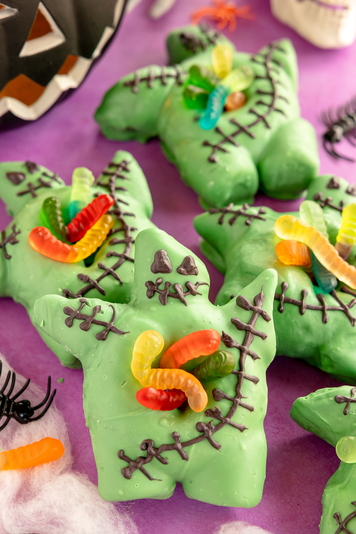 oogie boogie donuts with gummy worms in their bellies