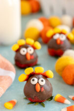 Cute Chocolate Covered Strawberry Turkeys - Play Party Plan