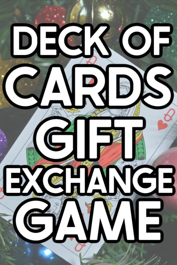 playing card with text on it saying deck of cards gift exchange