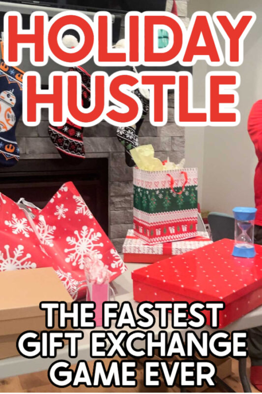 pile of gifts with an hourglass on text on the image