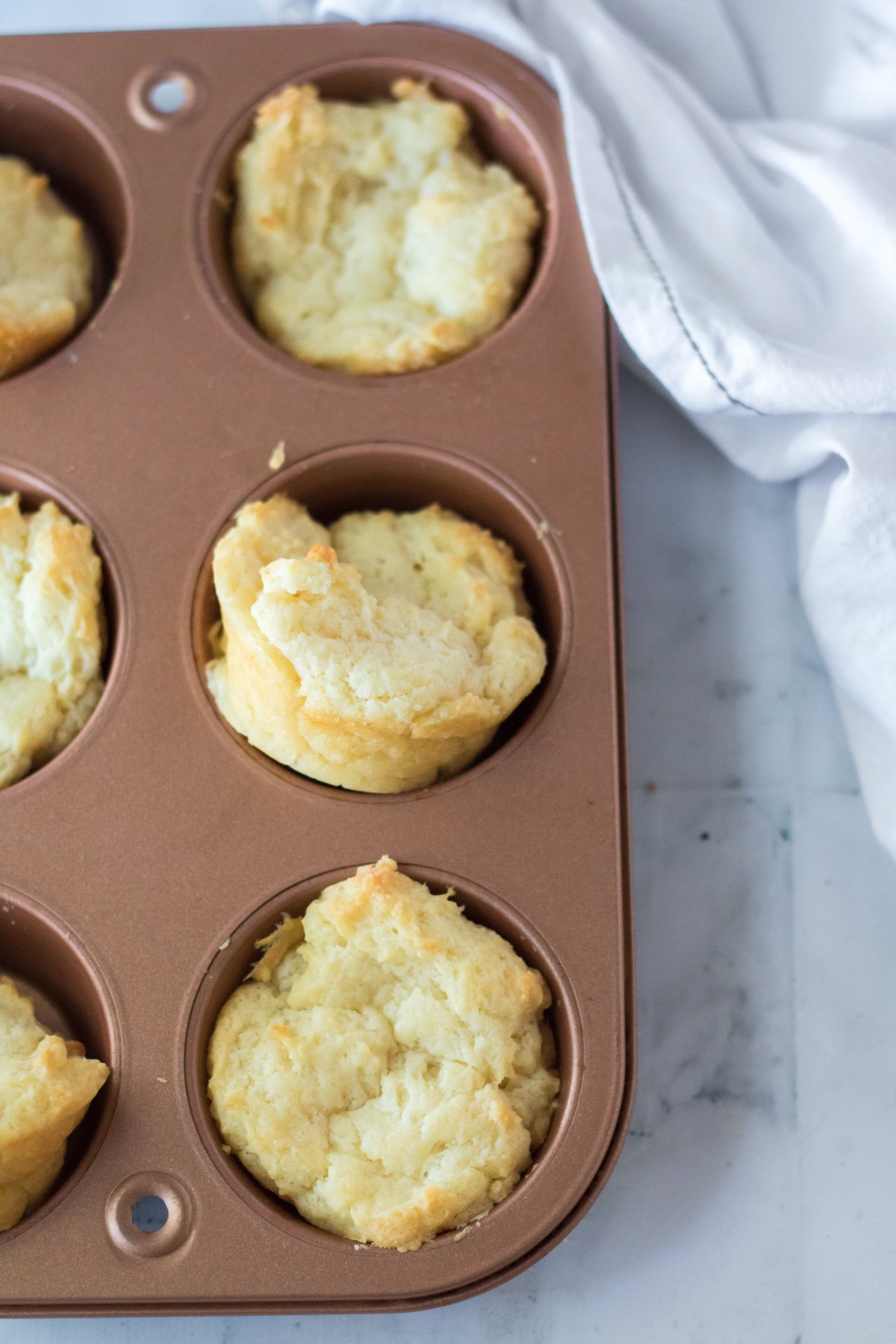 sour cream biscuits cooling in the pan