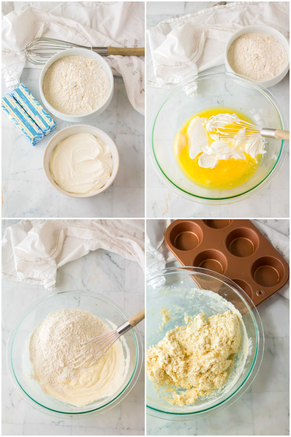 Ingredient photos showing the mixing together of all ingredients. 