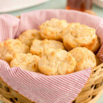 basket with sour cream biscuits inside