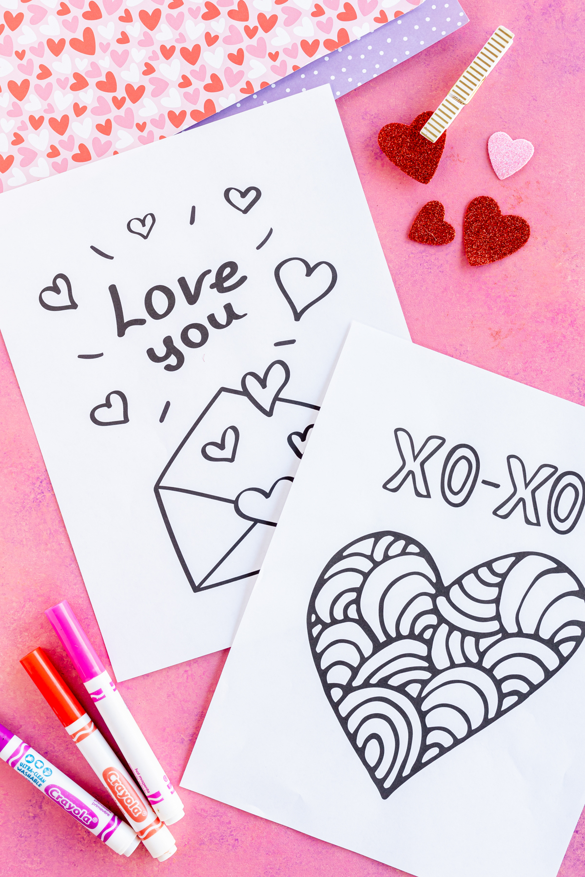 blank Valentine's Day coloring sheet