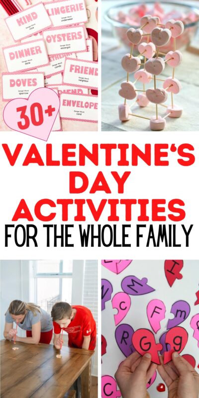 four images of different valentine's day activities