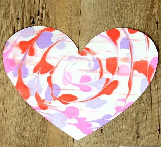 marbled paint heart