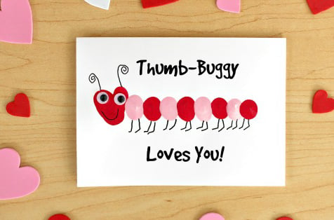 thumbprint caterpillar card