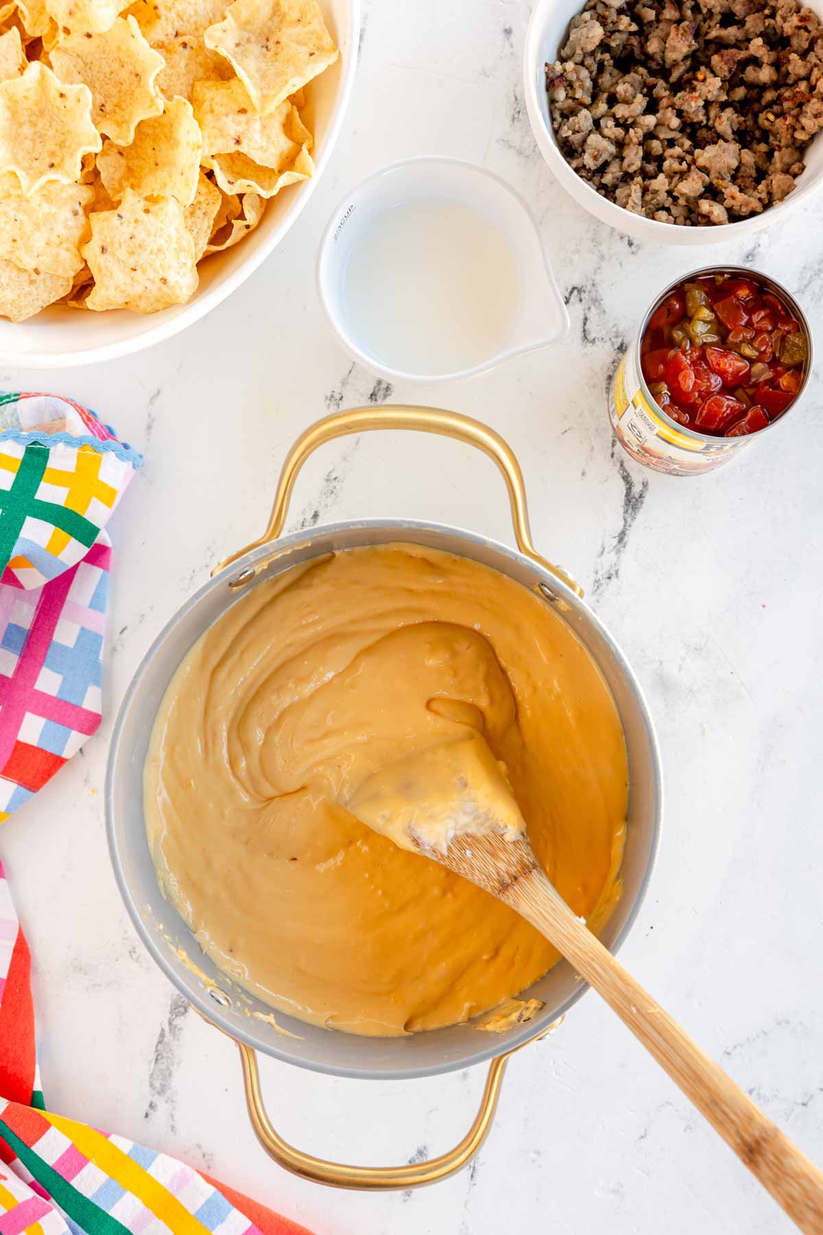 cheese dip in a pot