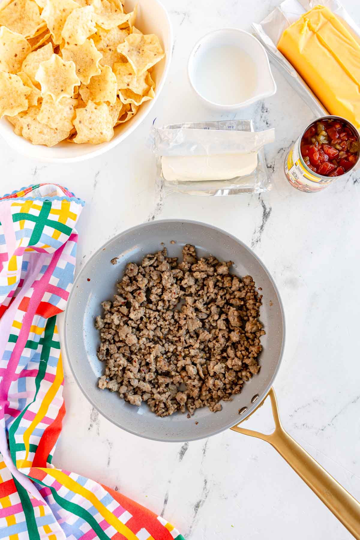 browned sausage in a pan