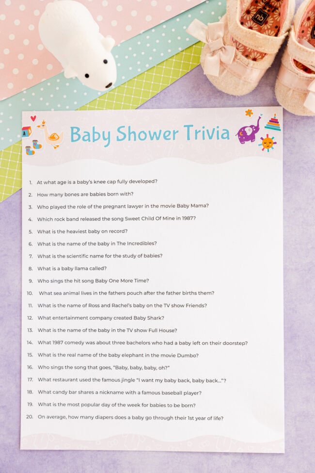 Free Printable Baby Shower Trivia Game Play Party Plan Free Printable Baby Shower Trivia Game Play Party Plan