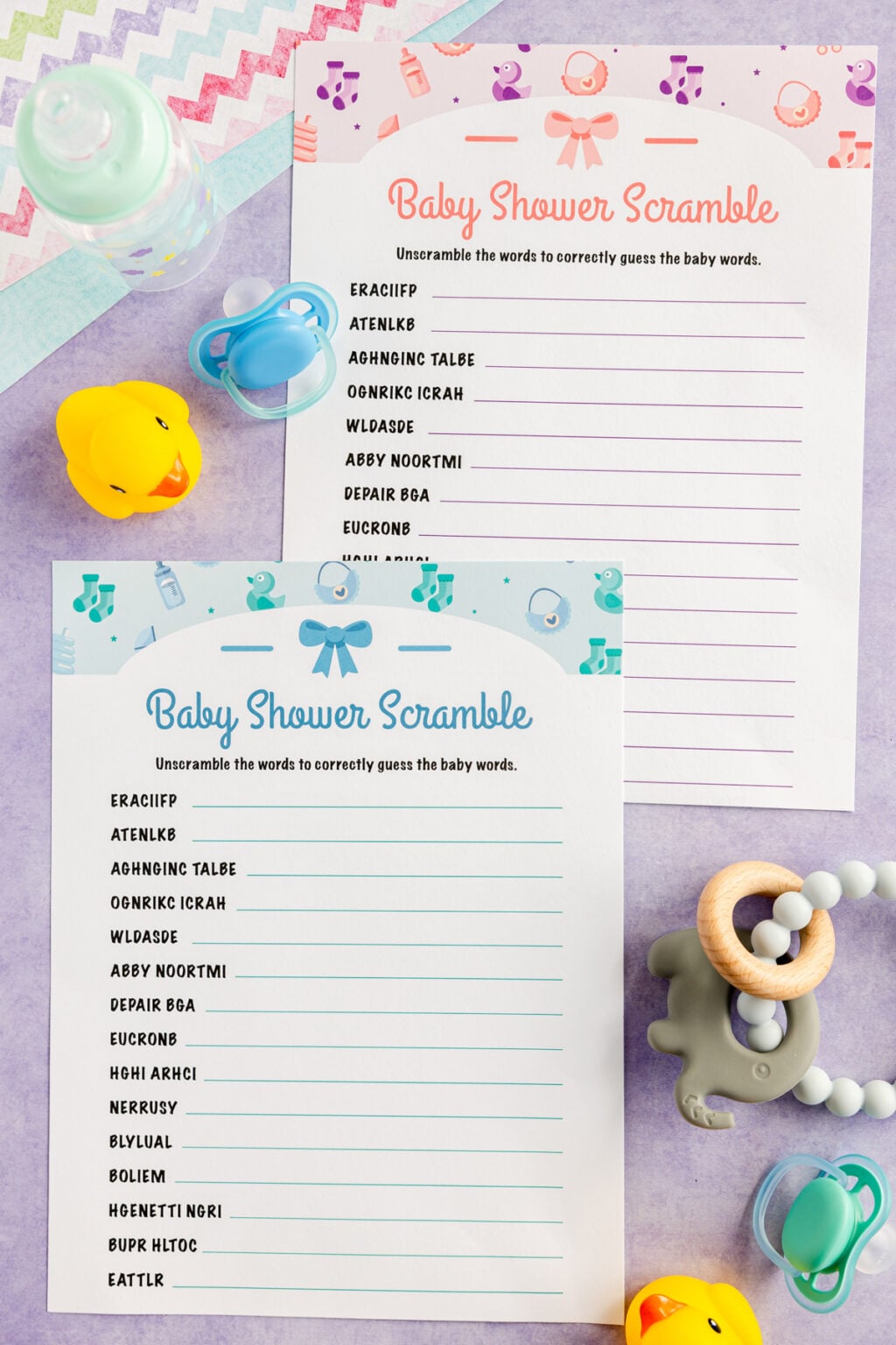 Free Printable Baby Shower Word Scramble - Play Party Plan