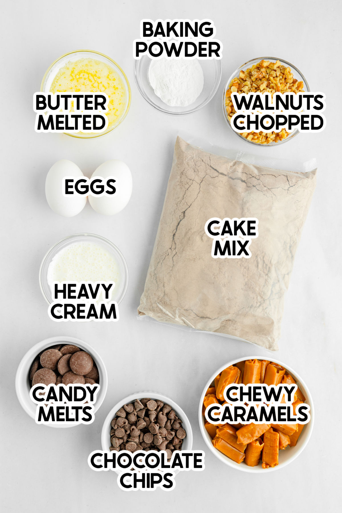 ingredients to make bear paw cookies with labels