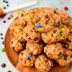 plate full of monster cookie balls