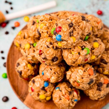 plate full of monster cookie balls