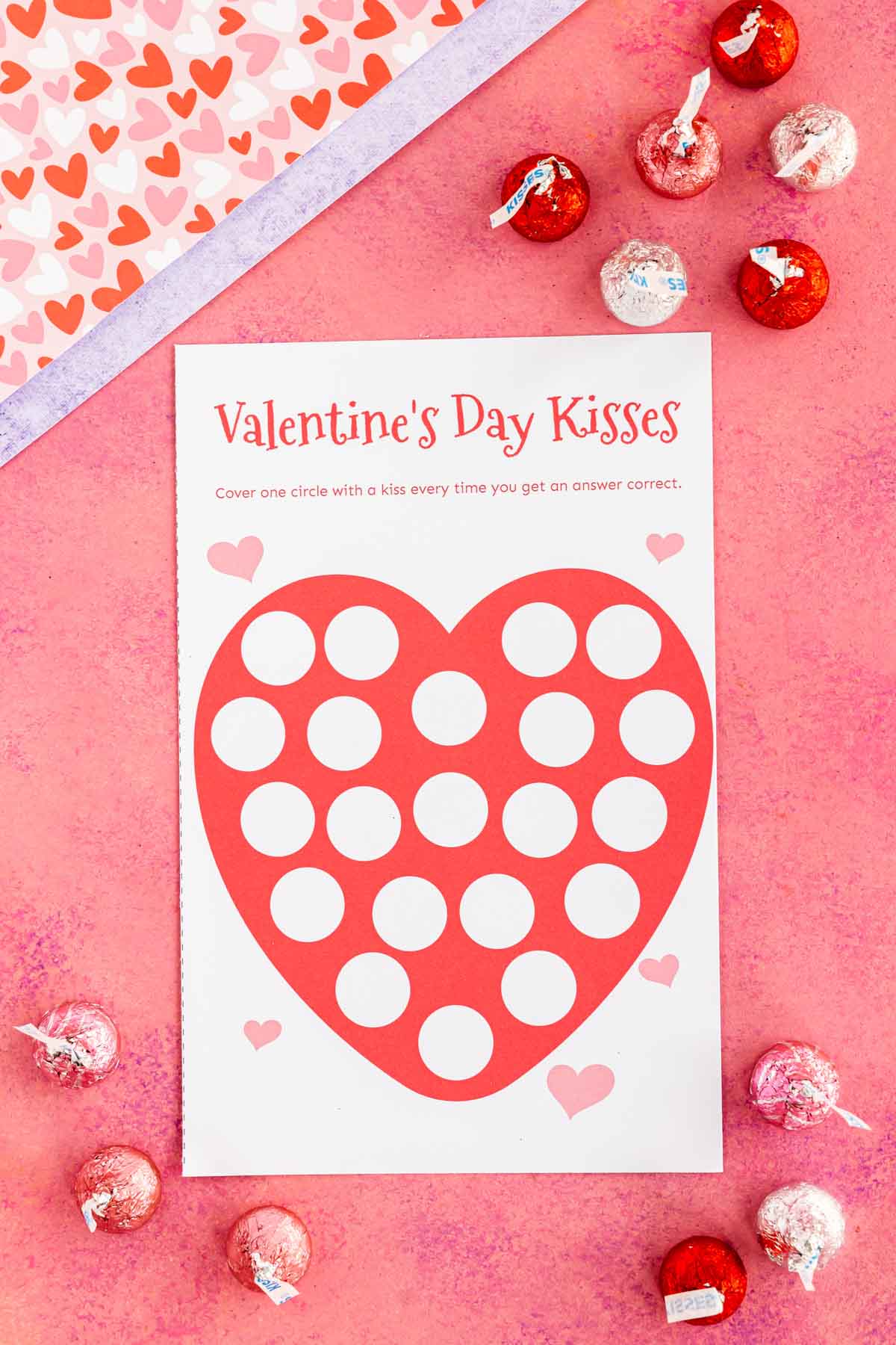 blank printed out heart Valentine's Day trivia game
