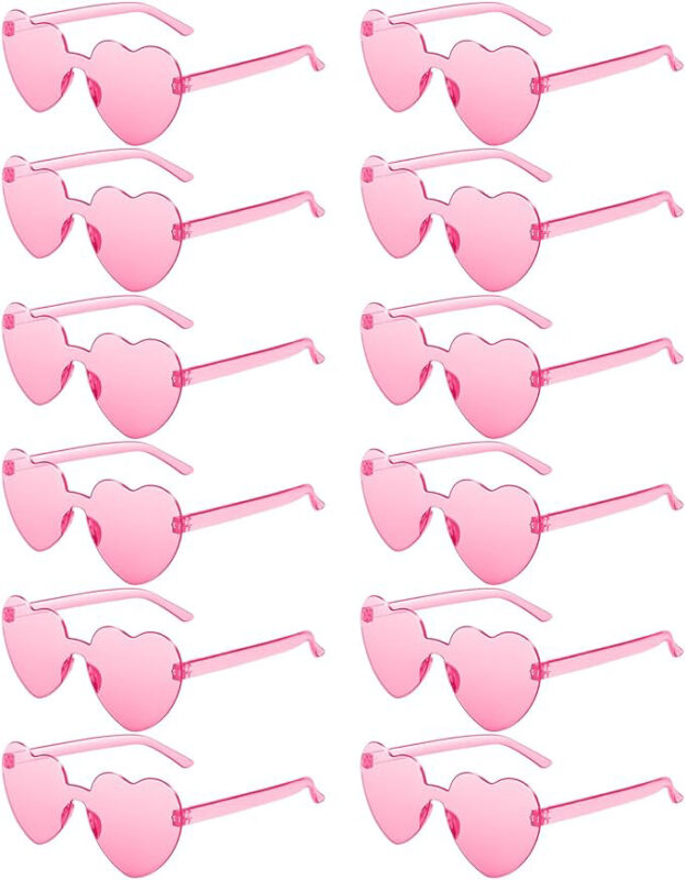 light pink heart shaped sunglasses