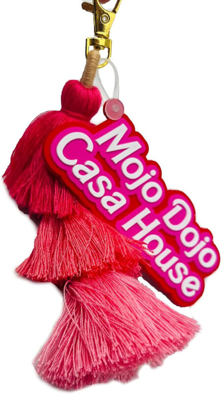 tasseled keychain with mojo dojo casa house tag
