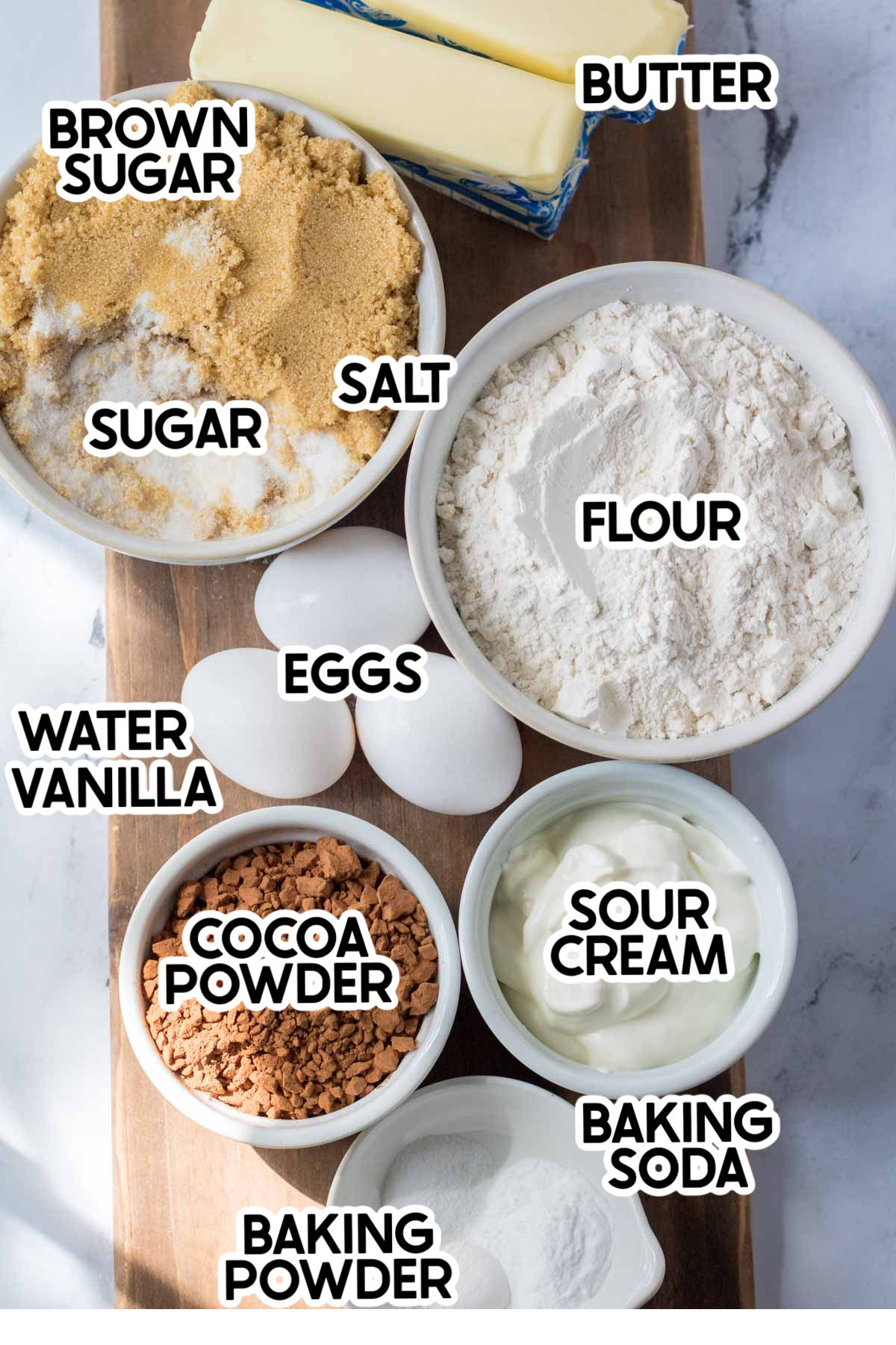 ingredients in sour cream chocolate cake