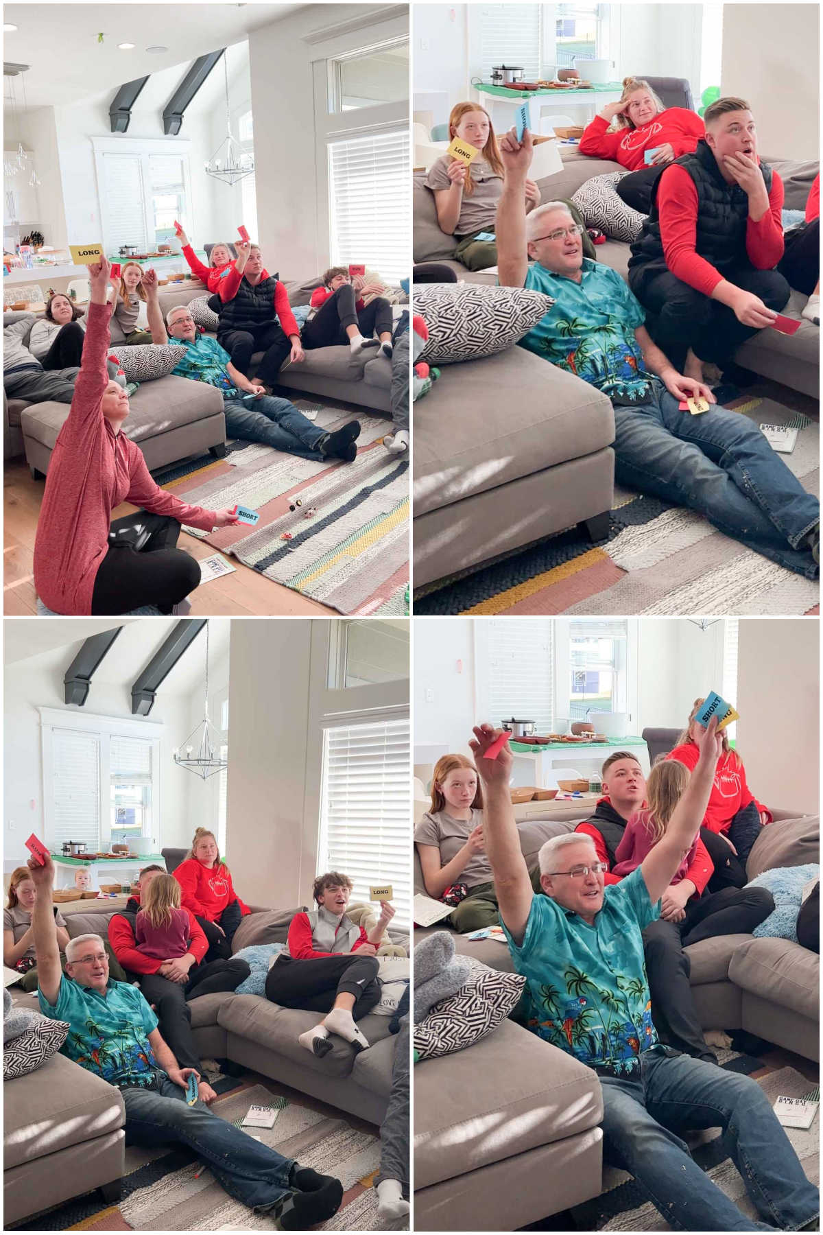 collage of images showing a group of people playing pick a play super bowl game