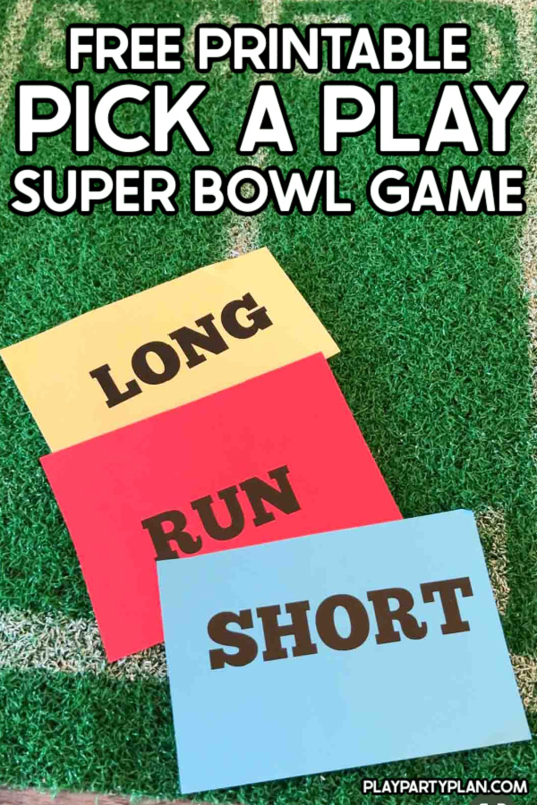 a long, run, and short card for a Super Bowl game