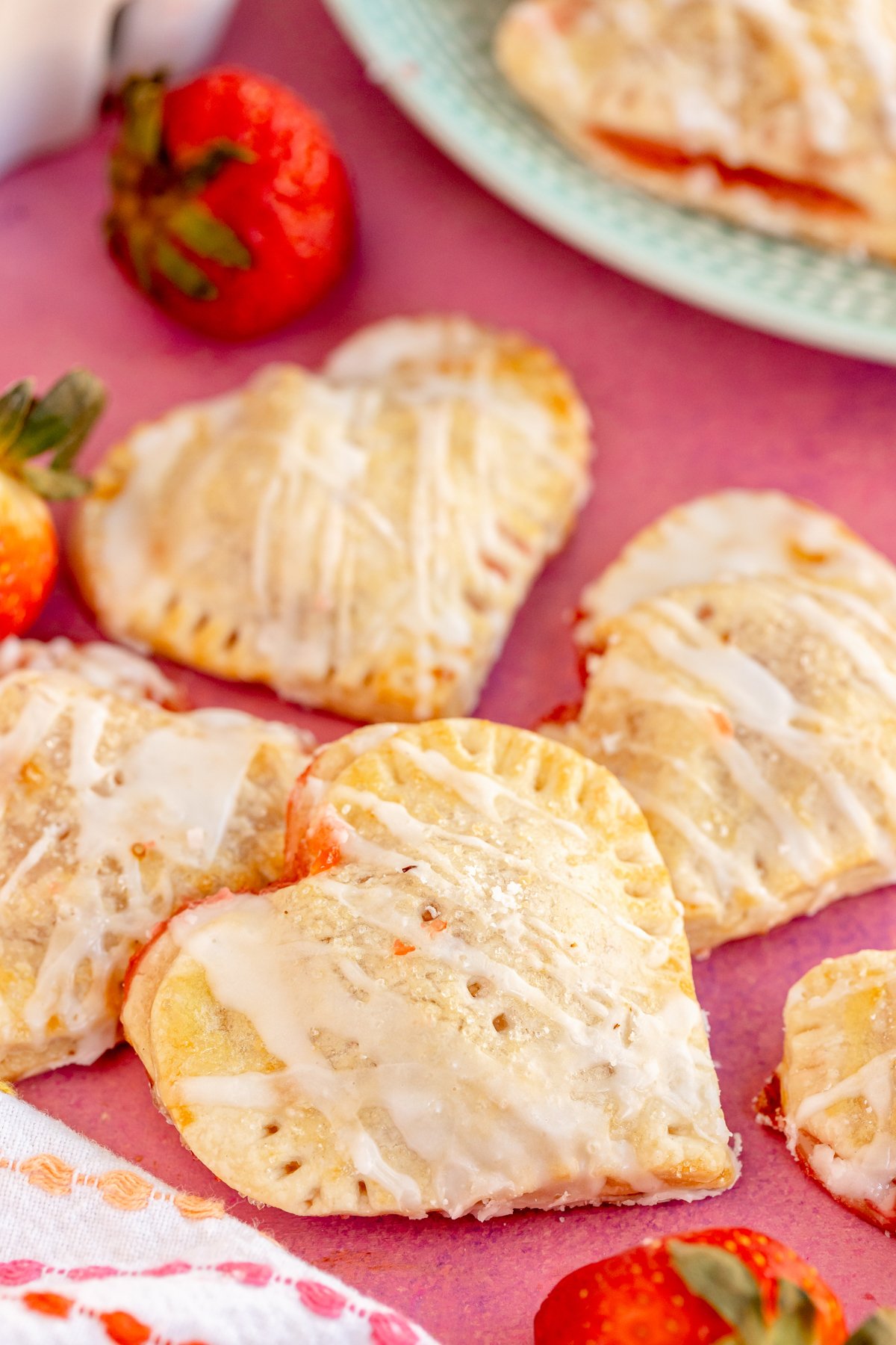 Heart shaped strawberry hand pies