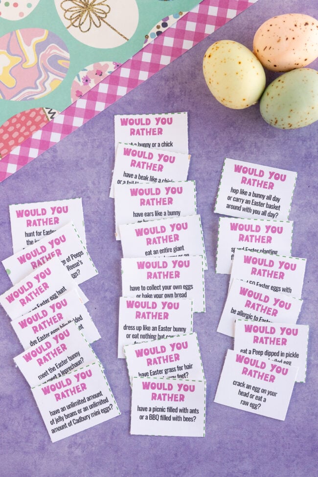 Easter Would You Rather Questions (Free Printable) - Play Party Plan