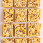 cut Cadbury egg cookie bars